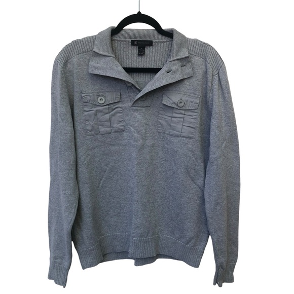 INC International Concepts Gray Detailed Sweater size Medium - Picture 1 of 9